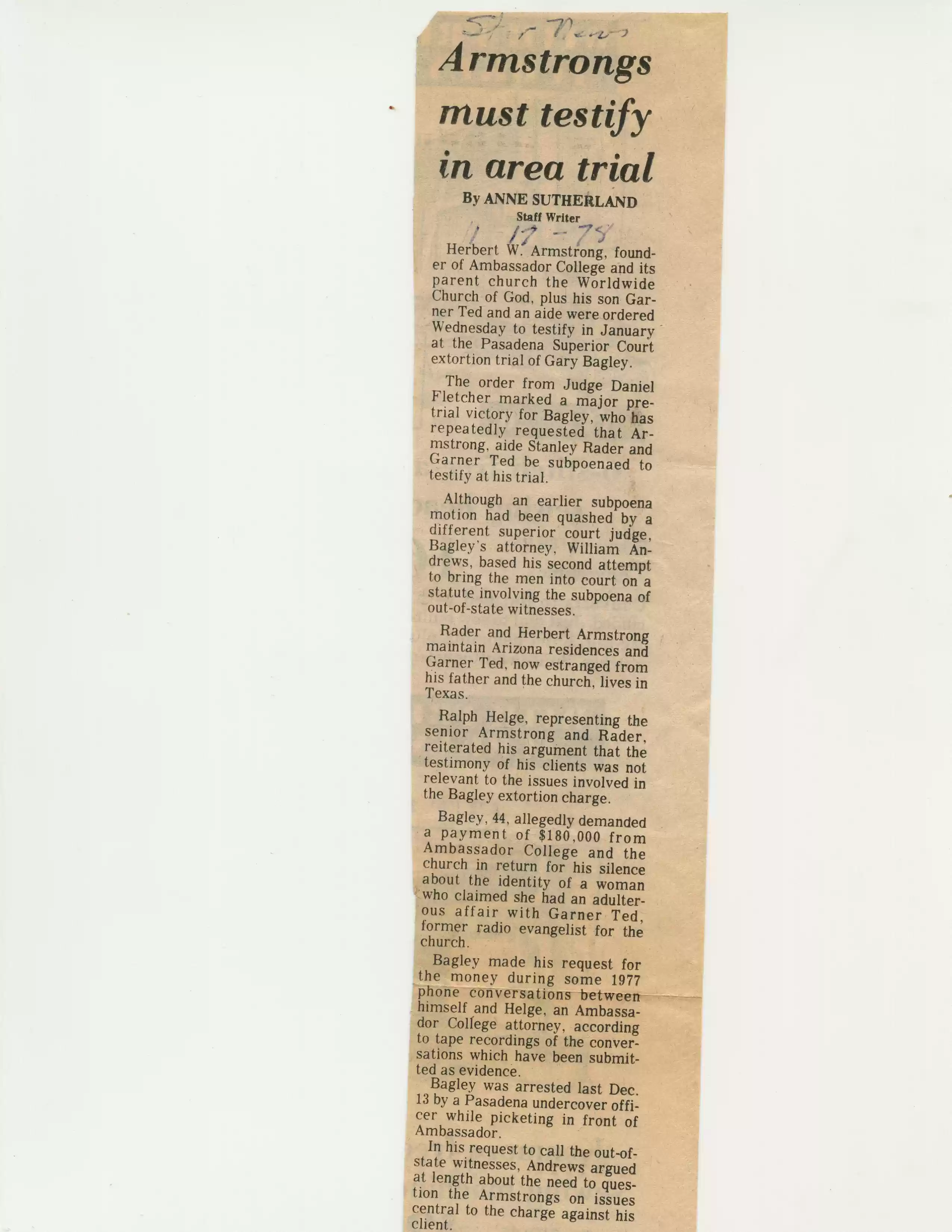 1. Pasadena Star News 11-17-78